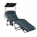 KingCamp Magnolia B10 Plus Hands-Free Premium 7 Kademeli Katlanır Şezlong Blue/Grey