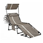 KingCamp Magnolia B10 Plus Hands-Free Premium 7 Kademeli Katlanır Şezlong Grey/White