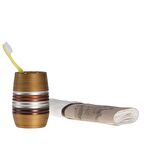 DİŞ FIRÇALIK METALİK KAHVE POLİRESİN 6X6X12CM