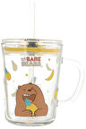 We Bare Bears Lisanslı Pipetli Cam Bardak (400Ml) - Boz Ayı