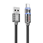 HOCO U122 Kristal Uç 3A USB to Type-C Hızlı Data Şarj Kablosu