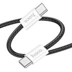 Hoco X104 60W Type-C to Type-C Hızlı Data ve Şarj Kablosu 1m (Siyah)