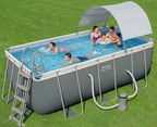 Bestway Steel Pro MAX Yer Üstü Prefabrik Dikdörtgen Havuz Seti 412 cm x 201 cm x 122 cm 56456 BW625