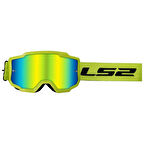 LS2 CHARGER GOGGLES MOTOKROS GÖZLÜK (IRIDIUM CAMLI) NEON SARI