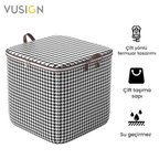 VUSIGN  Fermuarlı Kapitone Depolama Hurcu 110L 50x45x50 cm Kaz Ayağı Desenli Çok Amaçlı SaklamaÇantası