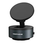 Keephone CR107 Kablosuz Şarj Destekli Vantuzlu MagSafe Telefon Tutucu – Gri