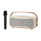 NowGo C2 60W Taşınabilir RGB Bluetooth Hoparlör Mikrofonlu Karaoke Parti Speaker Bej