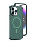 Piili İphone 15 Pro Max Yeni İkon Magsafe Kılıf Yeşil