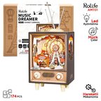 Rolife AMT01 Dönme Dolaplı Müzik Kutusu (Sunset Carnival) DIY Minyatür Maket Model Seti Ahşap 3D Wooden Puzzle 3D Model Kit Detaylı Dekoratif Hobi Seti Ahşap Maket