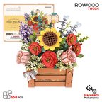 Rowood TW02H Çiçek Kutusu (Wooden Bloom Box) DIY Minyatür Maket Model Seti Ahşap 3D Wooden Puzzle 3D Model Kit Detaylı Dekoratif Hobi Seti Ahşap Maket
