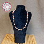 Uretti - Özlem 9422 6787 El Yapımı Deniz Kabuğu Ve Çilek Kuvars Taşı Kolye