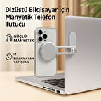 Coofbe Yapışkanlı Magsafe Uyumlu Laptop Telefon Tutucu Araç Ekran Arkası Telefon Tutucu Monitör Tutucu