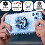 Coofbe Magsafe İle Uyumlu 7000 RPM Turbo Fan Işıklı Klipsli Buz Etkili Telefon Soğutucu Radyatör Tüm Telefonlara Uyumlu