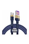 Baseus Cafule 5A 40W Type-C 1 Metre Şarj Kablosu Mavi