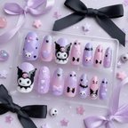 Sanrio Lisanslı Kuromi Jel Yapışkanlı Takma Tırnak Seti Mor – Havalı Dikkat Çekici Tasarım