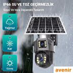 Avenir AV-M12 4g Sim Kartlı 4mp 2 Kameralı Solar Panelli Güneş Enerjili Ptz 360° Dönebilen Kamera