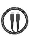 NyloFlex 1.5M 100W Type-C to Type-C PD Hızlı Şarj Kablo - Siyah