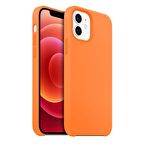 Buff iPhone 12 / 12 Pro Rubber Fit Kılıf Light Orange