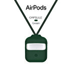 Blogy AirPods ile Uyumlu Silikon Kılıf Forest Green