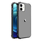 Blogy iPhone 12 Mini ile Uyumlu Crystal Fit Kılıf Smoke Black