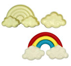 Şeker Hamuru Kalıbı Gökkuşağı Bulut Plastik Kesici 2 Li