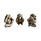 Üç Maymun Porselen Biblo Görmedim Duymadım Bilmiyorum