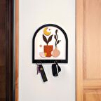 CajuArt Katmanlı Tasarım Sanatsal Bitki Vazo Duvar Askılık Dekor Anahtarlık