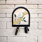 CajuArt Ağaç Dalında Kuş Katmanlı Tasarım Duvar Askılık Anahtarlık Duvar Dekoru