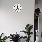 CajuArt Dekoratif Modern Tasarım Yürüyen Adam Ahşap Duvar Saati