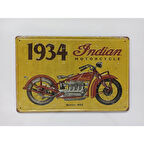 1934 Sarı Indian Motosiklet Retro Metal Plaka 20x30 Cm