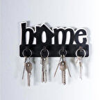 Dekoratif Home Yazılı Ahşap Anahtarlık Hol Anahtar Askı