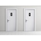 Esprili Ahşap Wc Tuvalet Kapı Yönlendirme Levha