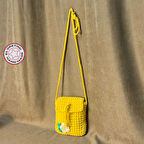 Uretti - Meryem 7194 - El Örgüsü Sarı Tığ İşi Telefon Çantası