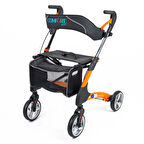 Comfort Plus Rolatör Yürüteç Turuncu | Alüminyum Gövde, 7'' PVC Tekerlekli, Katlanabilir ve Frenli DY049147L
