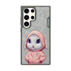 Nimmy Samsung S23 Ultra Uyumlu Rabbit Series Gri Telefon Kılıfı