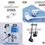 Stereo Kulakiçi Mikrofonlu Kulaklık Aspor A209