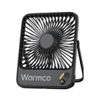 Warmco D3 10000mAh Şarjlı Masaüstü Vantilatör Dijital Göstergeli Taşınabilir Powerbank Soğutucu Fan Siyah