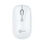 Lenovo Lecoo WS209 Dual Mod Bluetooth ve Kablosuz Şarj Edilebilir Optik Mouse Beyaz