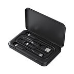 Jsaux Urbankit Pro 6in1 Profesyonel Seyehat Kiti Mfi Lisanslı Type-C To Ip ve 100W Type-C To Type-C Kablolu Dijital Saklama Kutusu Sd Tf Kart Yuvası Telefon Kablosu Dönüştürücü ve Aparat Seti DB02