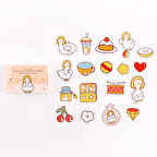 Sevimli Ördek Temalı 40 Adet PET Sticker Seti • Bullet Journal (GGK-ZU001)