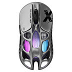 GravaStar Mercury X RGB 32K DPI Optik Gaming Mouse, Kablosuz, Magnezyum Alaşımlı, Programlanabilir 5 Tuşlu, Uzay Gri