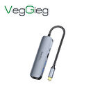 VegGieg Type-C PD 100W 5 Portlu 4K 60Hz HDMI Gigabit Ethernet USB 3.0 Çoklayıcı Hub
