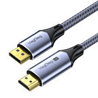 Veggieg DP to HDMI Kablo 8K 60Hz 4K 240Hz HDR 3D 48Gbps Örgülü Displayport to HDMI Kablo 2 Metre