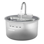 Haustier WF009LS Otomatik Kedi Su Sebili,Kedi Su Çeşmesi, Su Pınarı 3.5Lt Geniş Hazne, Çelik Tabla, Ultra Sessiz, BPA İçermez (Beyaz, 3.5 lt)