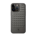 Santa Barbara Polo Racquet Club iPhone 15 Pro Kılıf PU Deri Business Kare Desen Ravel Kapak