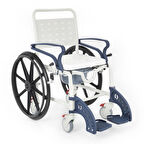 Comfort Plus Banyo ve Tuvalet Sandalyesi Lacivert | 6 Tekerlekli Soft Oturum, Bas-Çıkar Sistemli Çıkarılabilir Tekerlekli, Paslanmaz Plastik Gövde DM-8088D