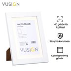 VUSIGN VS650 MDF Fotoğraf Çerçevesi 10x15 cm Ahşap Rengi Masaüstü ve Duvar Askılı Çerçeve