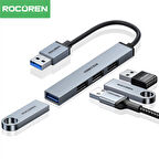 Rocoren USB-A 3.0 5Gbps 4 Portlu USB Çoklayıcı Hub