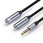 Rocoren Hi-Fi TRRS Mikrofon ve Kulaklık Birleştirici 3.5mm Y Jack Kablo