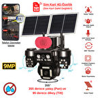 Apronx 9MP 4G Solar PTZ Kamera | 3 Ekran Üçlü Görüş | 12W Çift Panel | 20.000 mAh Batarya | SIM Kartlı